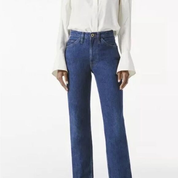 NWT Frame Le Italien True Straight Jeans Vintage Blue Size 31 - Picture 9 of 13